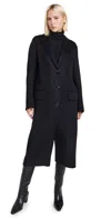 Stand Studio Black Savile Coat In Black