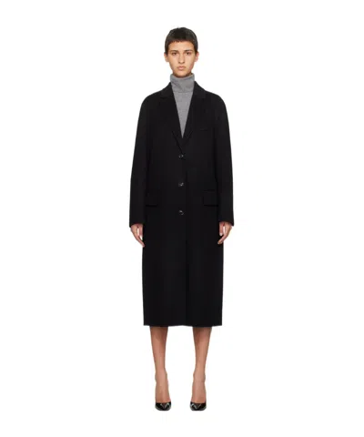 Stand Studio Savile Long-sleeved Coat In Black