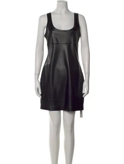 Pre-owned Stand Studio Scoop Neck Mini Dress In Black