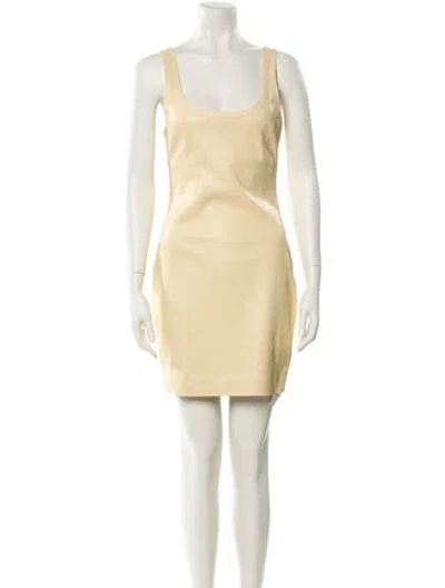 Pre-owned Stand Studio Scoop Neck Mini Dress In Yellow