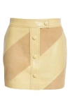 Stand Studio Seona Suede & Leather Panel Miniskirt In Honey