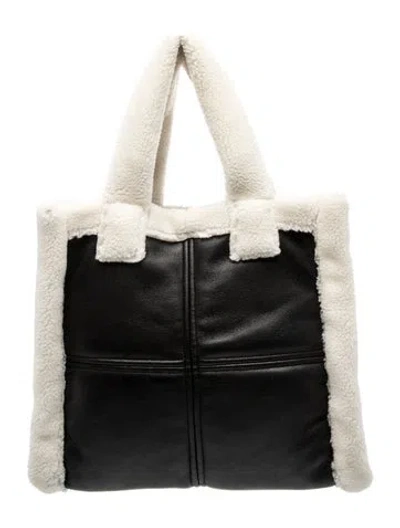 Pre-owned Stand Studio Shearling Tote In Black