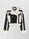 Stand Studio Shearling Trim Cropped Jacket In Black