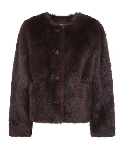 Stand Studio Siena Faux Fur Jacket In No