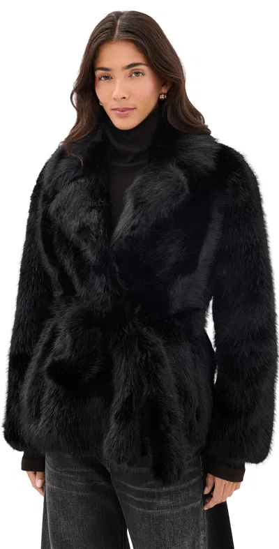 Stand Studio Silena Faux Fur Jacket Black