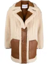 Stand Studio Off-white Tory Faux-shearling Jacket In Braun