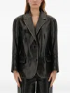 Stand Studio Single-breasted Leather Blazer In Black