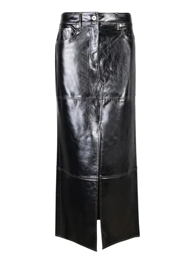 Stand Studio Black Francie Faux-leather Maxi Skirt