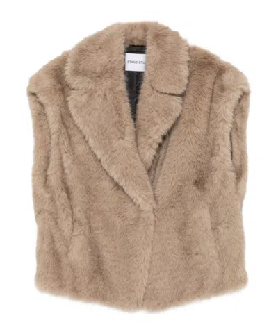 Stand Studio Sleeveless Coat In Nude