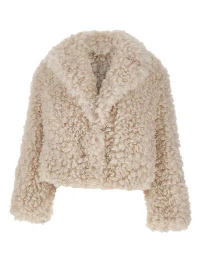 Stand Studio Smara Faux Fur Jacket In White