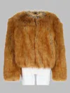 Stand Studio Standout Polyester-blend Jacket With Viscose Lining In Brown