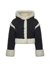 Stand Studio Cropped Shearling Coat In Black