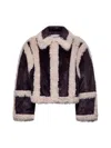 Stand Studio Cecilia Jacket In Dark Plum/dusty Pink