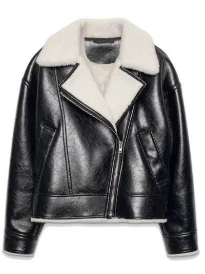 Stand Studio Stand Collar Zip-front Jacket With Side Pockets In Black