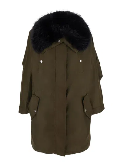 Stand Studio Stand Frankie Jacket With Classic Collar & Zip Closure In Green