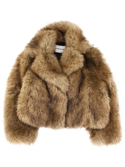 Stand Studio Samara Faux-fur Jacket In Brown