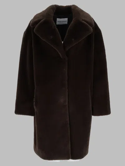 Stand Studio Stand Sleeved Trench Coat In Brown