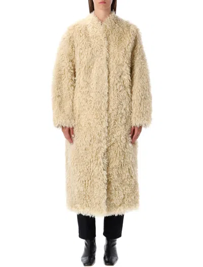 STAND STUDIO STAND STUDIO STAND STUDIO CAROLINA LONG CURLY FAUX-FUR COAT