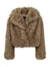 Stand Studio Eco Fur Effect Fox Jacket In Brown