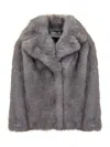 Stand Studio Eco Fur Jacket Gray In Gray