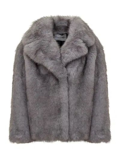 Stand Studio Eco Fur Jacket Gray