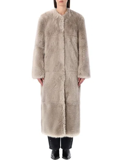 STAND STUDIO STAND STUDIO STAND STUDIO HILMA PATCHWORK FAUX FUR COAT