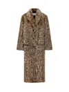 Stand Studio Marceline Leopard Faux Fur Coat In Brown