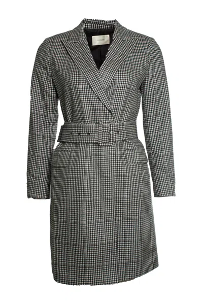 Stand Studio Suistudio, Checkered Trench Coat In Black And White