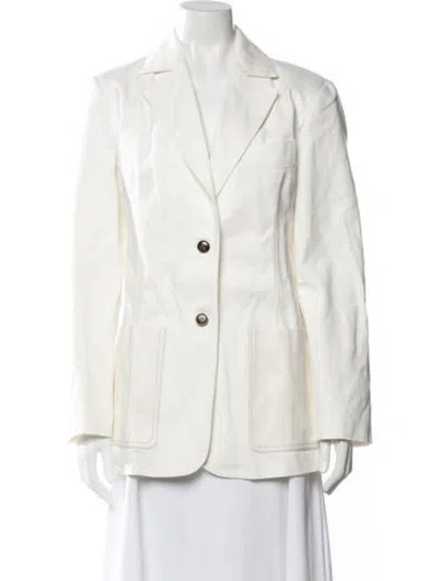 Pre-owned Stand Studio Supima Cotton Blazer In Neutrals/white