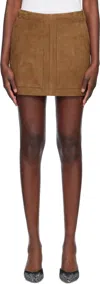 Stand Studio Tan Nyomi Suede Miniskirt In 10101 Desert Tan