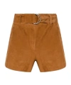 Stand Studio Tan Suede Shorts In Brown