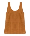 Stand Studio Tan Suede Tank Top In Brown