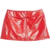 Shop Stand Studio Tara Faux Leather Miniskirt In Watermelon