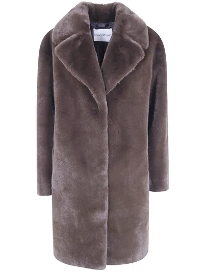 Stand Studio Teddy Coat "camille" In Brown