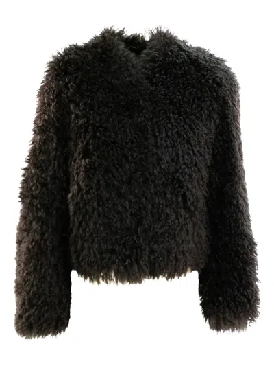 Stand Studio Zaylee Faux Fur Jacket In Black
