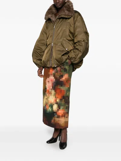 Stand Studio Thilda Faux-fur Trim Bomber Jacket In Brown