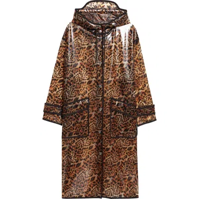 Stand Studio True Leopard Print Raincoat In Brown