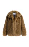 Stand Studio Valentina Faux Fur Jacket In Brown