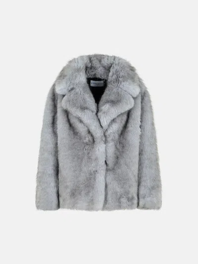 Stand Studio 'valentina' Grey Faux Fur Jacket In Gray
