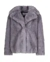 Stand Studio Valentina Short Coat In Pigeon Grey With Hidden Pockets In Gray