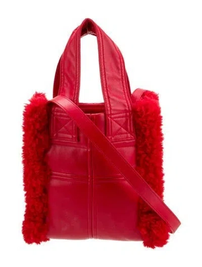 Pre-owned Stand Studio Vegan Leather Top Handle Bag In Red