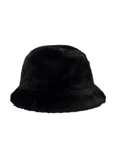 STAND STUDIO VERA BLACK HAT WITH LOW BRIM IN FAUX FUR WOMAN