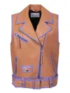 Stand Studio Tan And Lilac Biker Vest