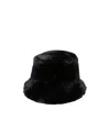 Stand Studio Faux Fur Bucket Hat With Dropped Narrow Brim In Black