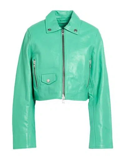 Stand Studio Woman Jacket Light Green Size 2 Lambskin