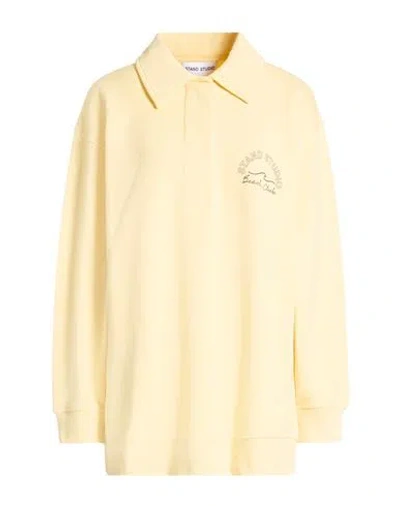 Stand Studio Woman Sweatshirt Beige Size S Organic Cotton In Yellow