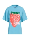 Stand Studio Woman T-shirt Sky Blue Size M Organic Cotton In Blue