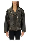 Stand Studio Stand Women Biker Jacket "isobelle" In Dark Brown