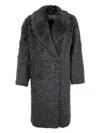 Stand Studio Women's Elegant And Cozy Polyester Coat In Smoke Grey