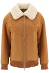 Stand Studio Lillee Eco-shearling Bomber Jacket In Brown